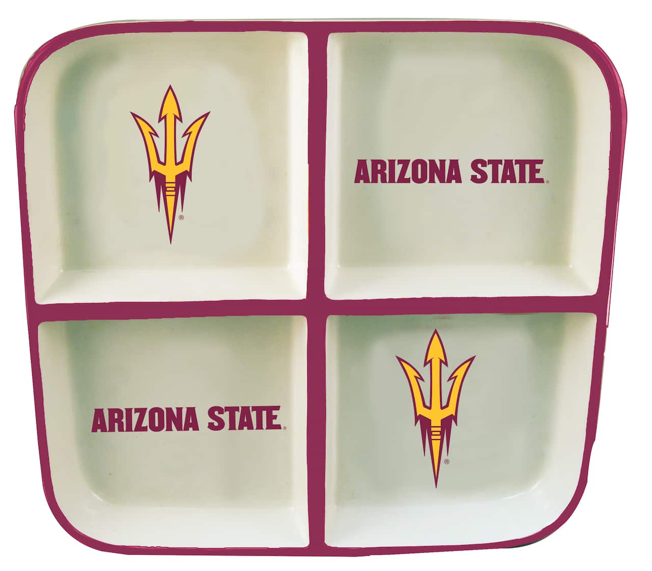 The Memory Company NCAA 4 Section Square Ceramic Tray
